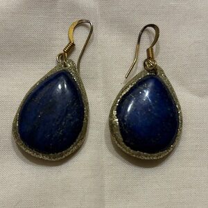 Lapis Lazuli Silver Teardrop Earrins